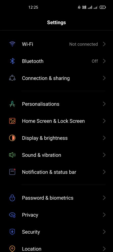Testing Android battery health via system settings on our test device